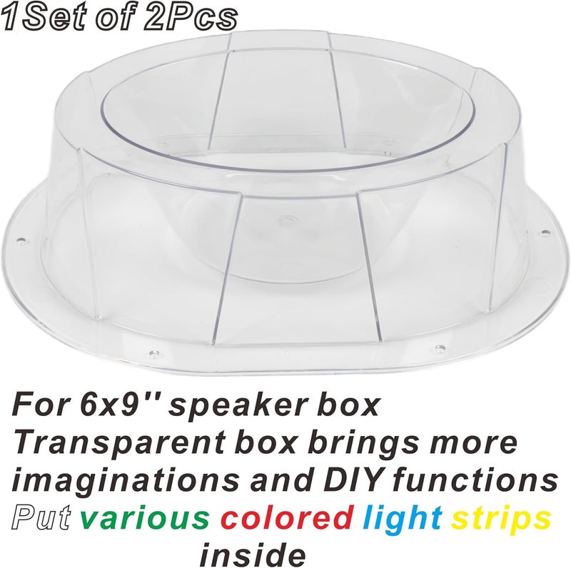 NARPES 2PCS 6x9'' inch Speaker Boxes for Car UTV ATV RV Boat Trunk Trailer Golf Cart Marine Universal Speaker Enclosures Pods Adapter Spacer Rear Deck Door Kick Panel Cab (Transparent) - Image 5